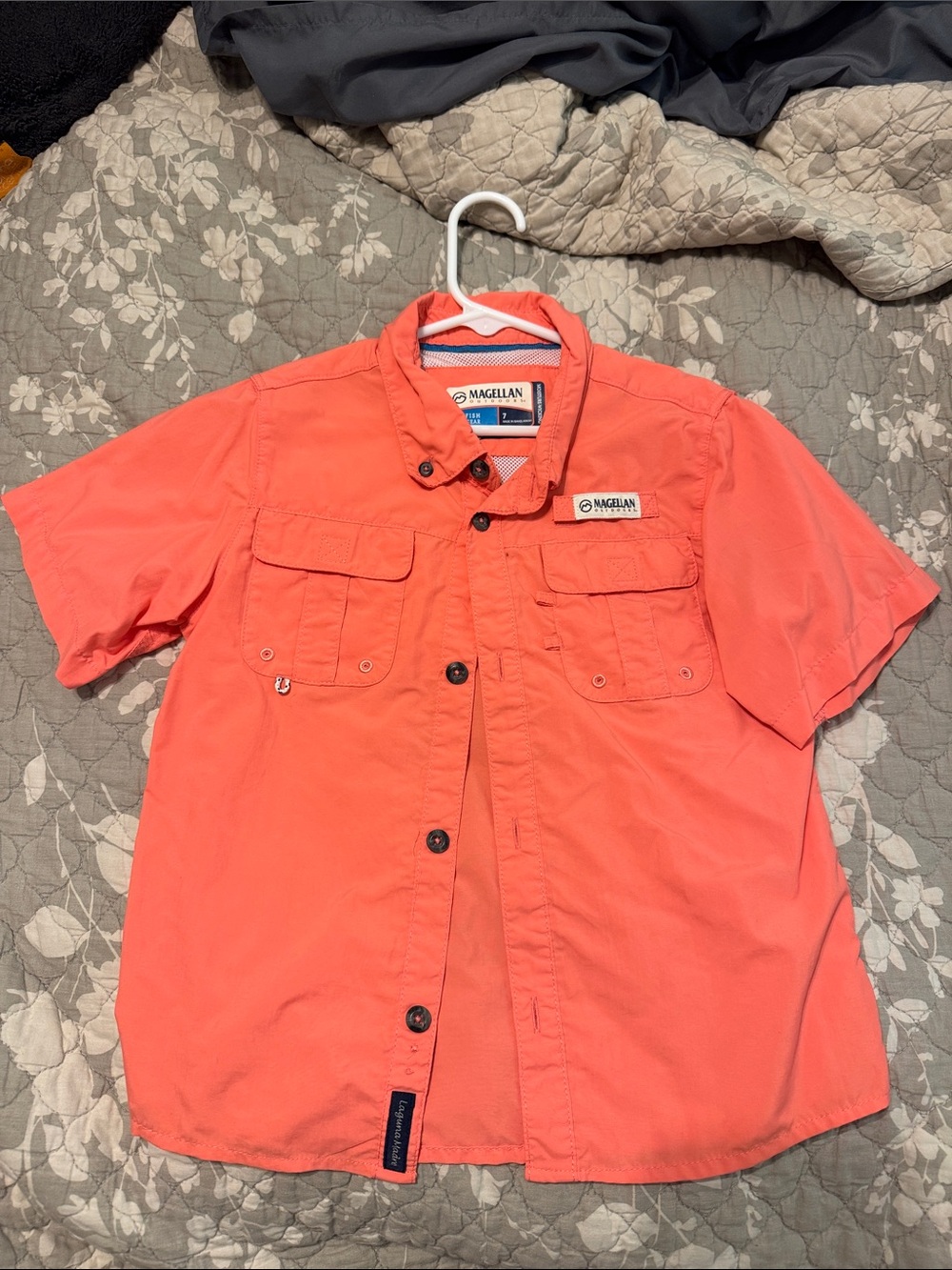 Magellan Outdoors Coral Short Sleeve Button-Down Shirt - Picture 1 of 1